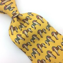 Brooks Brothers Tie Yellow Red Blue Wooden Pony Horse Toy Silk Necktie#I22/F Vtg - £10.27 GBP
