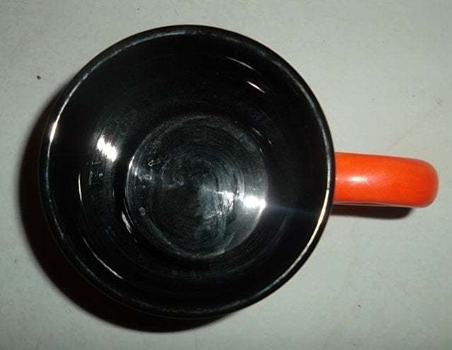 Hausenware Hand Painted & Designed Orange Color Black Cat Designed Extra Large C Item image 4