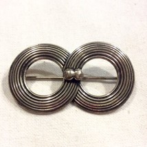 Vintage Art Deco Sterling Silver Infinity Pin Brooch Mid Century - £22.13 GBP