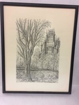 Framed Ink Drawing/Print of Chateau Frontenac 1970 Quebec Canada - £25.85 GBP