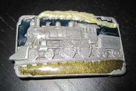Vintage SISKIYOU Old WESTERN TRAIN 3D Belt Buckle - $30.00