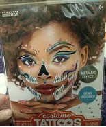Savvi Costume Tattoos- Metallic Effect Rainbow Scull With Gems - $221.85 MXN