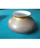 Fustenberg Germany Glossy Ceramic Vase Grey And Gold 4 1/2 X 5 1/2&quot; [170K] - €124,24 EUR