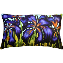 Purple Irises 12x20 Throw Pillow, Complete with Pillow Insert - £50.31 GBP