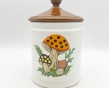 Vintage 1982 Merry Mushroom Sears Roebuck Small Canister W/Lid Made In J... - £23.59 GBP