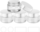 Glass Containers with Lids 4 Pack 1Oz Small, Glass Jars with White Lids ... - £13.52 GBP