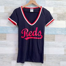 Cincinnati Reds PINK Victorias Secret Graphic Tee Black Red MLB Womens S... - $19.79
