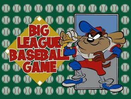 Tasmanian Devil Taz Playing Big League Baseball Looney Tunes  Metal Sign - £23.66 GBP