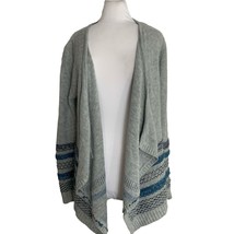 Cloud Chaser Womens Cardigan Sweater Size Medium Gray Blue Open Front  - £11.59 GBP
