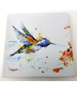 Dean Crouser Plate Hummingbird in Flight Watercolor Ceramic Rainbow Big Sky - £14.17 GBP