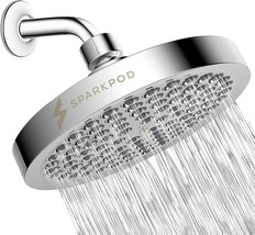 SparkPod Shower Head - High Pressure Rain, Luxury Polished Chrome, 6 Inch Round - £22.85 GBP