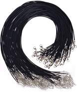 100Pcs Black Waxed Necklace Cord with Clasp Bulk for Bracelet Necklace a... - €12,49 EUR