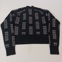 GUESS Los Angeles Women’s Black & White 1/4 Zip Pullover Sweater Jacket Size L image 2