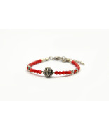 *NEW* Red Pearl Sibenik Button Traditional Croatian Handmade Bracelet - £9.24 GBP