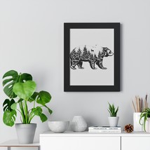 Framed Vertical Poster: Bear in the Forest, Archival Ink, MDF Frame, Ready to Ha - £49.40 GBP+