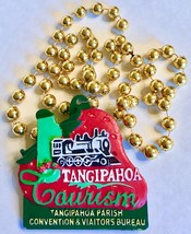 Mardi Gras Bead Necklace Large Emblem Tangipahoa Tourism Louisiana 20 Inches - £11.06 GBP