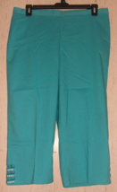 New Womens Alfred Dunner Pretty Blue Pull On Capri W/ Pockets Size 16 - £22.02 GBP