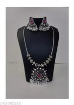 Indian Women Silver Oxidized  Necklace Set Bohemian Fashion Jewelry Weeding gift - £21.72 GBP