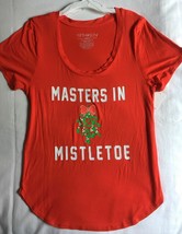 Fifth Sun Masters in Mistletoe T Shirt Top Women&#39;s Size Medium Red Chris... - £7.50 GBP