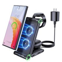 Wireless Charging Station For Samsung, Foldable 3 In 1 Fast Charger Stat... - £41.66 GBP