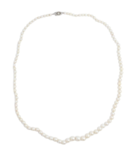 Strand of 3-6mm Graduated Cultured Pearl Necklace 20&quot; 14k Diamond Clasp ... - $371.25