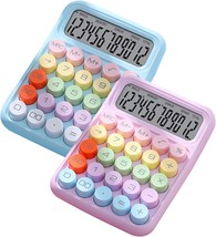 2Pcs Mechanical Calculator, Colorful Electronic Calculator With, Blue &amp; ... - £33.15 GBP