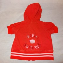 Hooded Jacket Red Apple Bottoms Size 24 Months Short Sleeves Zipper Girls - $9.89