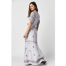New Free People Riley Embroidered Midi Dress $188 X-SMALL Stardust Combo - £99.26 GBP