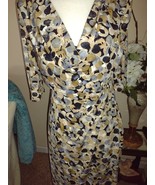 CONNECTED Size 12 Sheath Dress Multi Color 3/4 Sleeve Stretch Knit Faux ... - $285.27 MXN