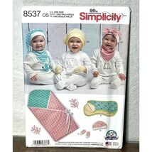 Simplicity 8537 Sewing Pattern Blanket Hat Bandana Burpcloth Bow Bib Mit... - $9.75