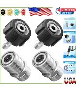 Compact Stainless Steel Pressure Washer Adapters - 5000 PSI M22 to 1/4&#39;&#39;... - $35.86 CAD