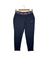 Nike Joggers Womens Medium Blue Pink Dri Fit Logo Slash Pocket Sweat Pants - $27.06 CAD