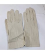 Vintage Leather Driving Gloves Women’s Ivory cream off white Italy sz 7.... - $25.00