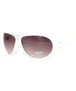 Esprit Women Sunglass White Plastic Aviator Silver Studs Gradient Lens 1... - £14.36 GBP