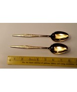 2 teaspoons Vtg Carlyle Silver Golden Bouquet Gold Electroplate Minimal ... - £6.31 GBP