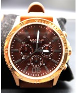 Caravelle New York Bulova 44A102 Chronograph Brown Dial Rubber Band Men&#39;... - $2,305.47 MXN