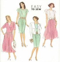 Misses Pullover Dress 4 Gore Flared Full Or Slim Skirt Jacket Sew Pattern 6-14 - £7.97 GBP