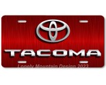 Toyota Tacoma Inspired Art on Red FLAT Aluminum Novelty License Tag Plate - £12.75 GBP