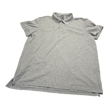 St. John&#39;s Bay Polo Shirt Men&#39;s Large Gray Cotton Stretch Short Sleeve C... - £12.22 GBP