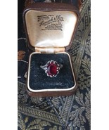 Antique Vintage Victorian 1860-s Ruby Sterling Silver Ring Size UK K.5 ,... - $2,054.55 MXN