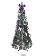 Rich Pacific 4.5&#39; Pop-Up Pre-Lit/Pre-Decorated Lights Christmas Tree Purple - £55.72 GBP