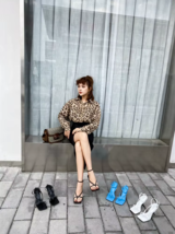 New Fashion Summer Square Open Toe Ankle Buckle Strap High Heels - $49.95