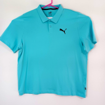 Puma Polo Shirt Mens XXL Logo Collared Short Sleeve Casual Cotton Blend Lt. Blue - £7.79 GBP