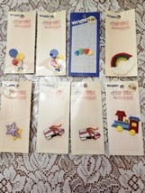 8 Wrights Embroidery Appliques 1&quot; -2&quot;.  Balloon, Train, Heart, Rainbow S... - $21.00