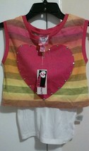 Derek Heart Pink/Multicolor Stripes Ombre Striped Tank Top With Applique Size S - £7.90 GBP