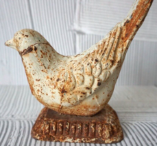 Vintage Cast Iron Dove Pigeon Bird Doorstop Figural Mantel Garden Home D... - $34.62
