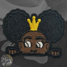 Little Girl with Crown Playing Peekaboo Iron On Patch Embroidered Craft ... - $5.50 CAD