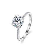 2.15CT S925 Silver Rhodium Plated D VVS Moissanite Engagement Ring, 4-Pr... - $83.00