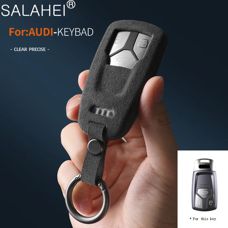Suede Leather Car Key Case Cover For Audi A4 B9 A5 A6 8S 8W Q5 Q7 4M S4 ... - $43.54