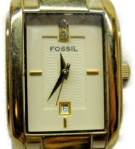 Fossil 5 ATM WR Diamond Date Ladies Bracelet Watch Analog Quartz New Batt - $39.60